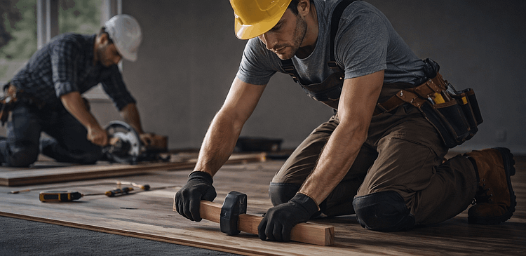 Flooring local contractor seo installing hardwood flooring in a residential home